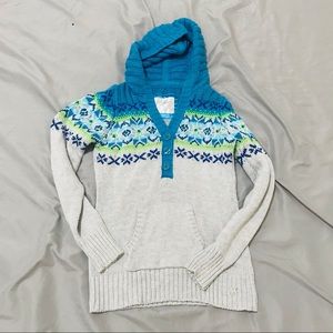 Justice Fair Isle Knit Sweater Jacket NWOT
